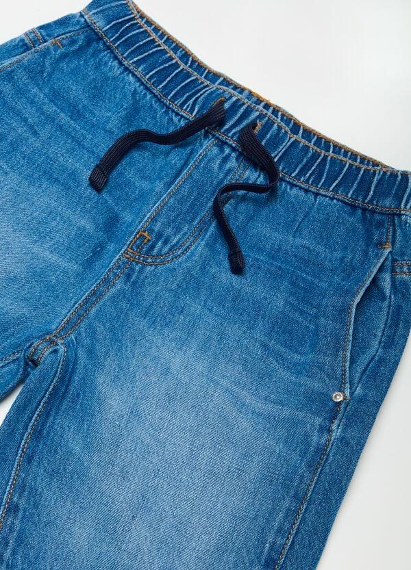 Ovs Bermuda Jogger In Denim Con Coulisse