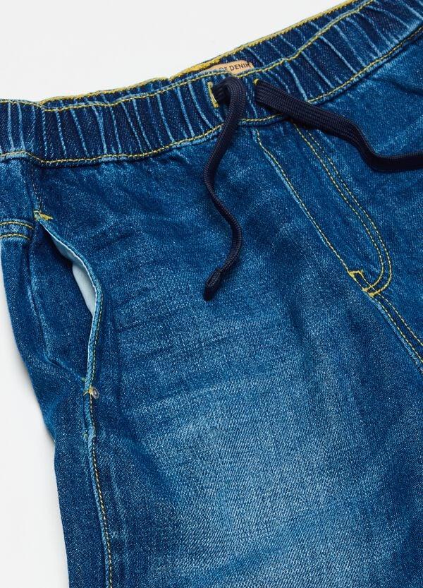 Ovs Bermuda Jogger In Denim Con Coulisse