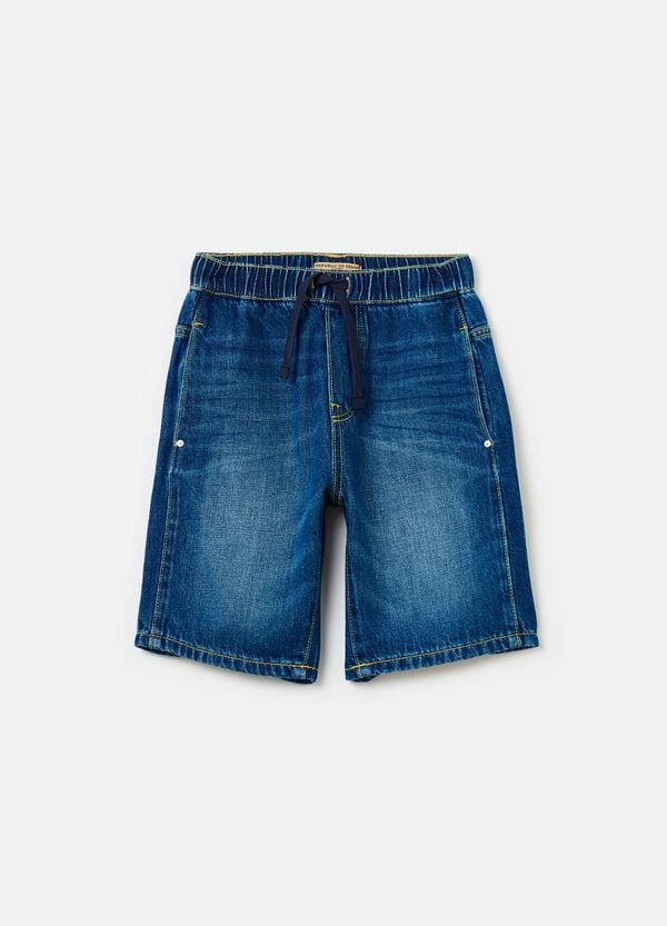Ovs Bermuda jogger in denim con coulisse
