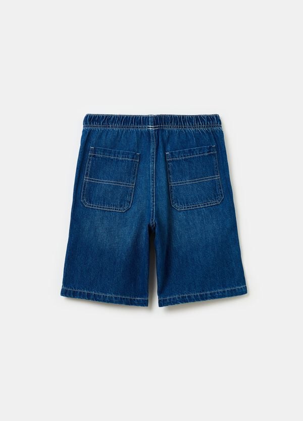 Ovs Bermuda Jogger In Denim Con Tasche
