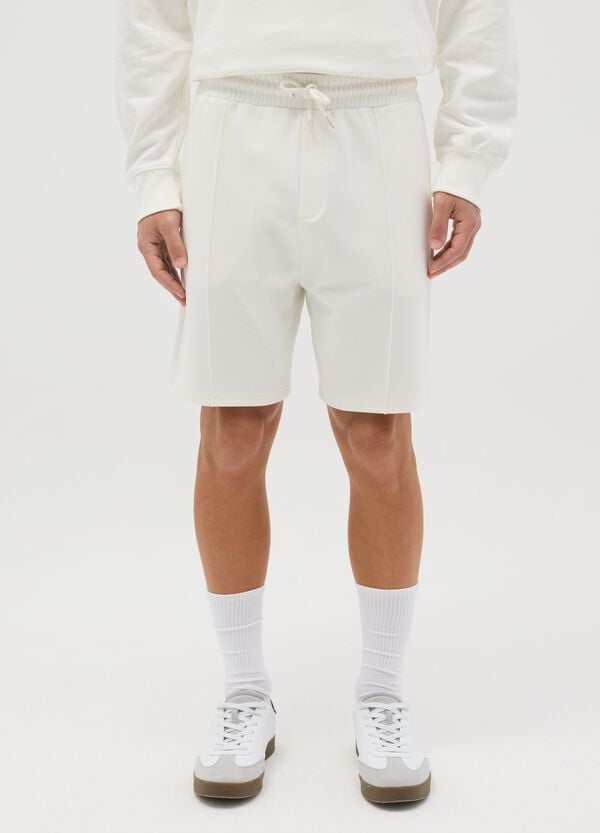 Ovs Bermuda Jogger In Felpa Bianco
