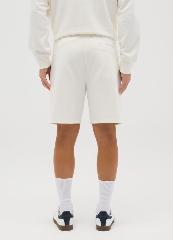 Ovs Bermuda Jogger In Felpa Bianco