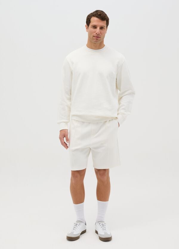 Ovs Bermuda jogger in felpa bianco