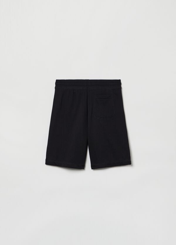 Ovs Bermuda Jogger In Felpa Con Ricamo Logo