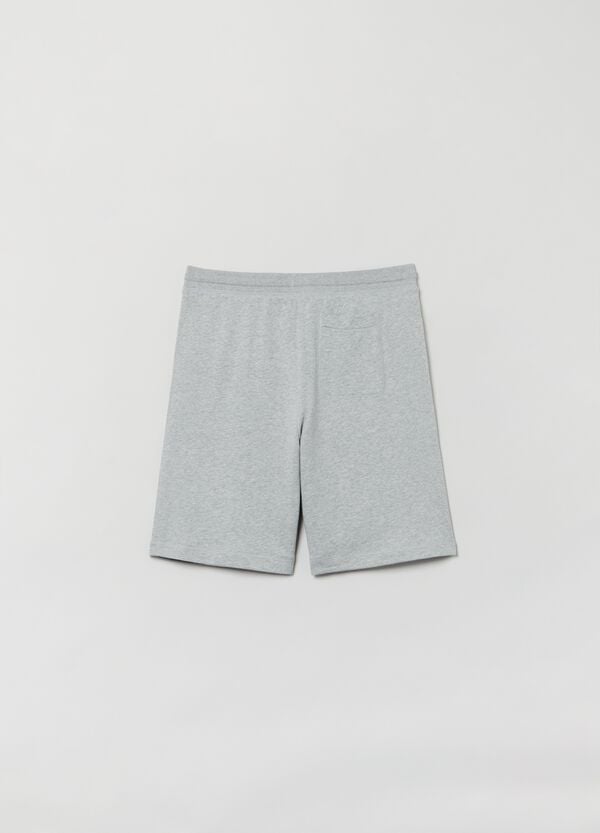 Ovs Bermuda Jogger In Felpa Con Ricamo Logo