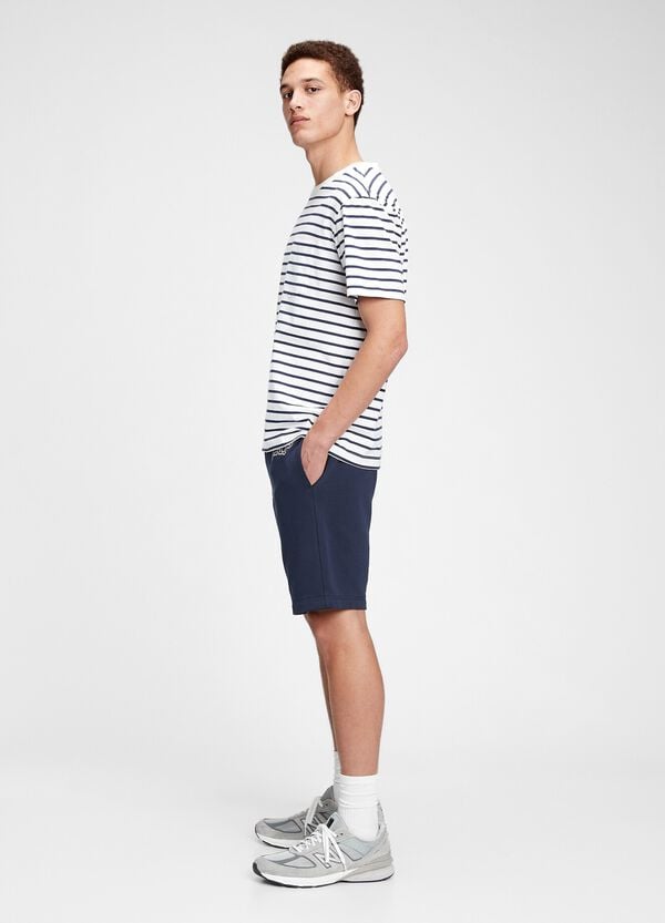 Ovs Bermuda jogger in felpa con ricamo logo