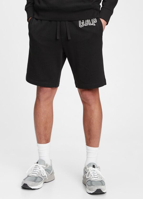 Ovs Bermuda jogger in felpa con ricamo logo