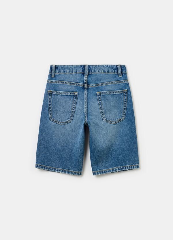Ovs Bermuda Regular Fit In Denim Cinque Tasche