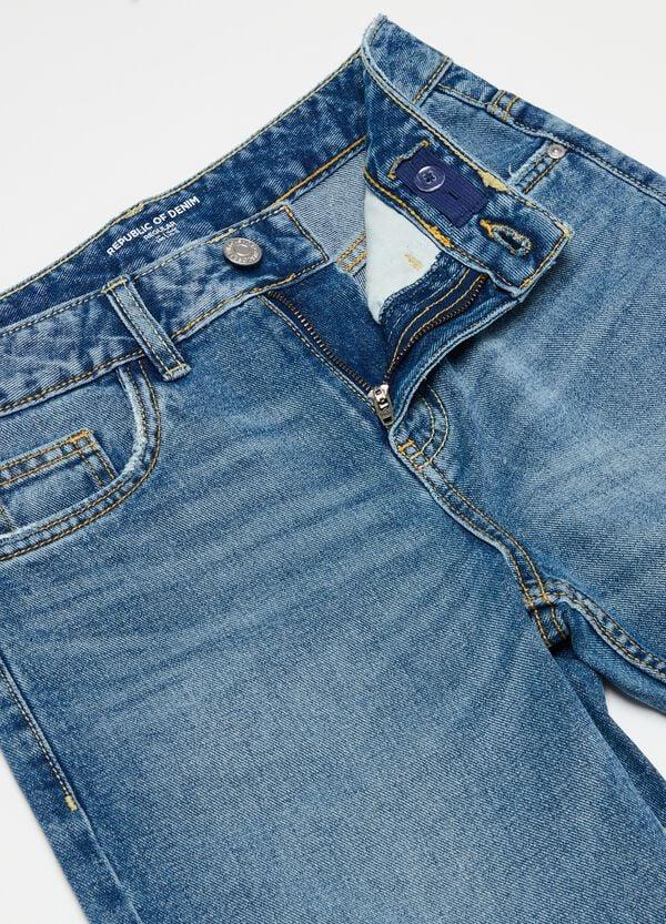 Ovs Bermuda Regular Fit In Denim Cinque Tasche