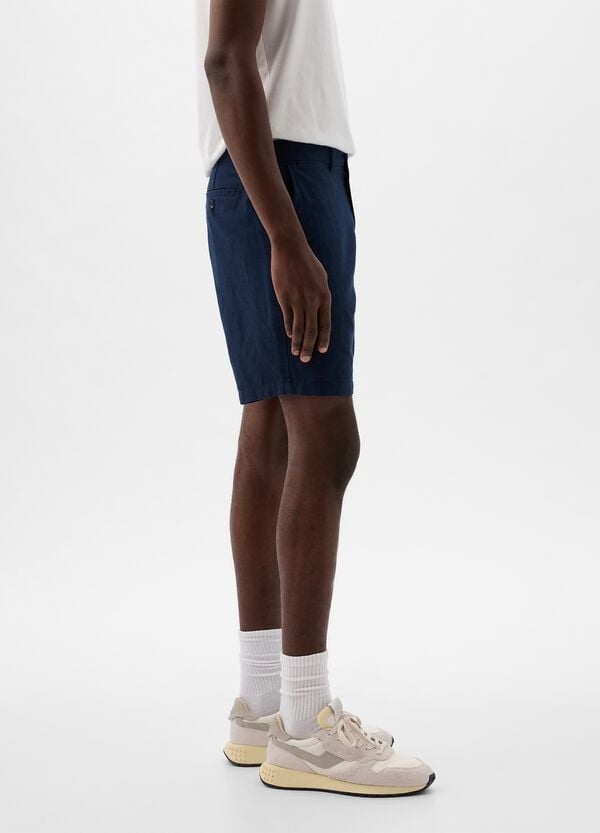 Ovs Bermuda Relaxed Fit In Lino E Cotone