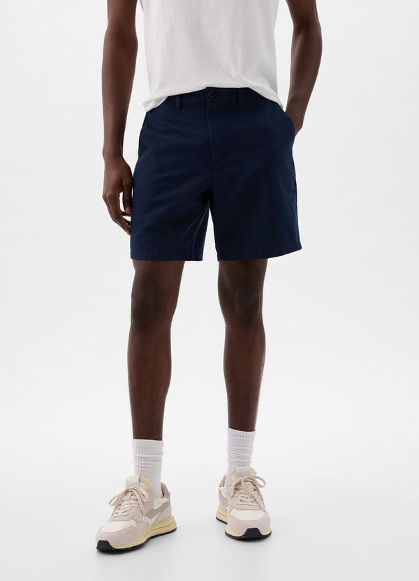 Ovs Bermuda Relaxed Fit In Lino E Cotone