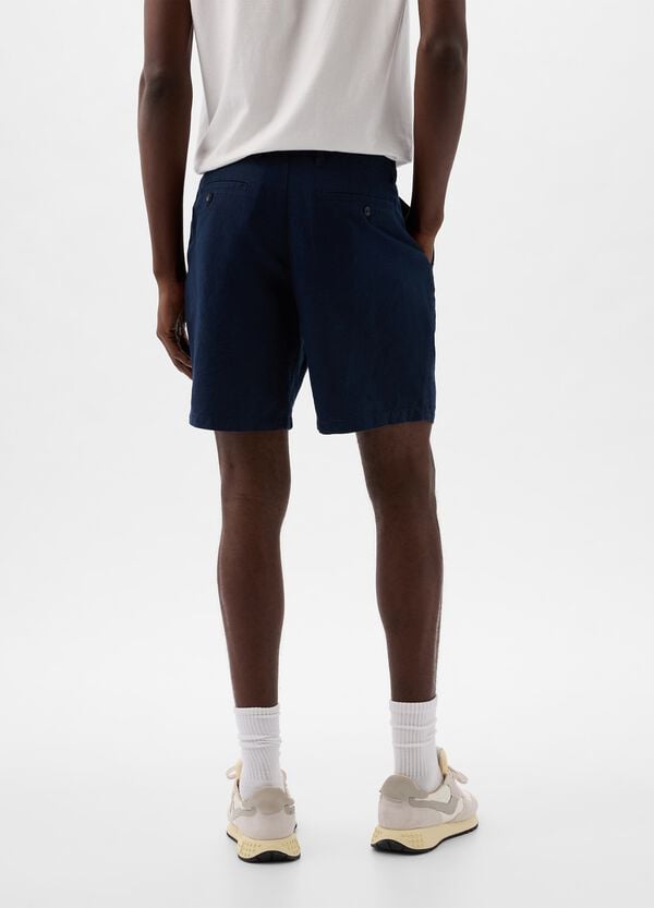 Ovs Bermuda Relaxed Fit In Lino E Cotone