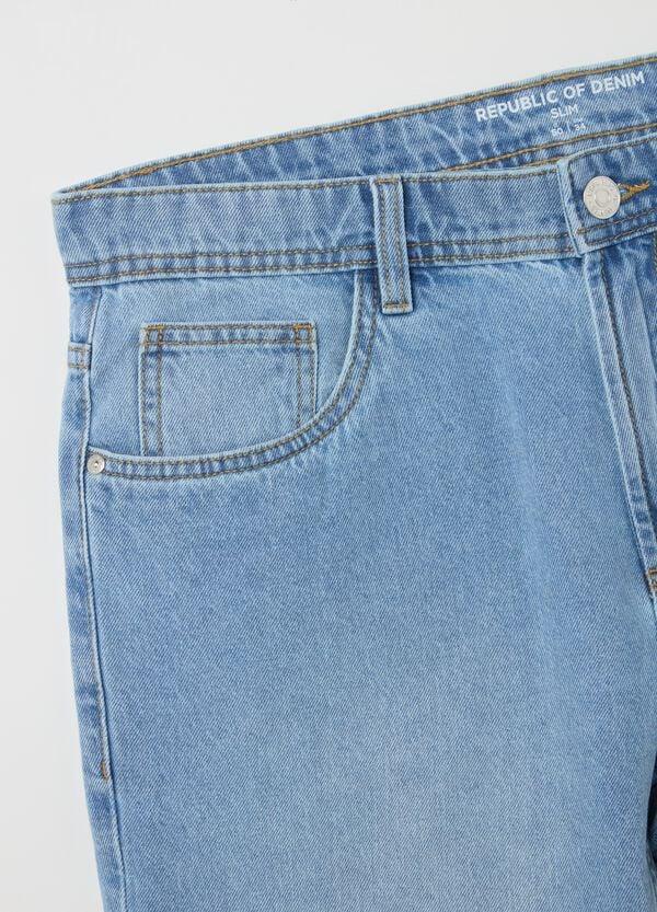 Ovs Bermuda Slim Fit In Denim Azzurro