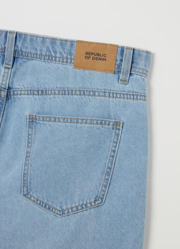 Ovs Bermuda Slim Fit In Denim Celeste