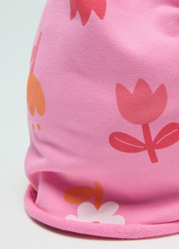 Ovs Berretto In French Terry Con Stampa Fiori