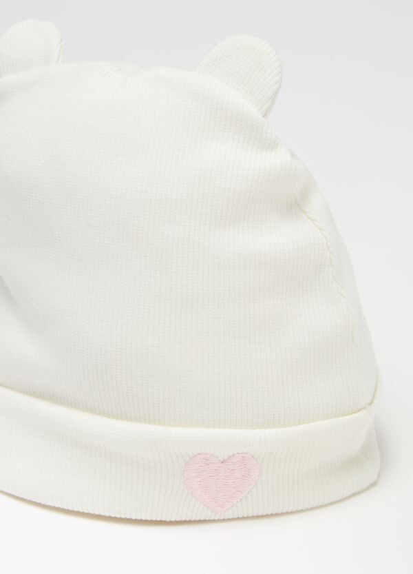 Ovs Berretto In Maglia Con Orecchie E Ricamo Cuore