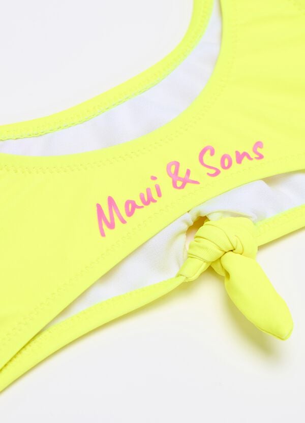 Ovs Bikini Floreale Con Nodo E Stampa Logo