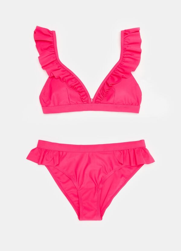 Ovs Bikini tinta unita con volant
