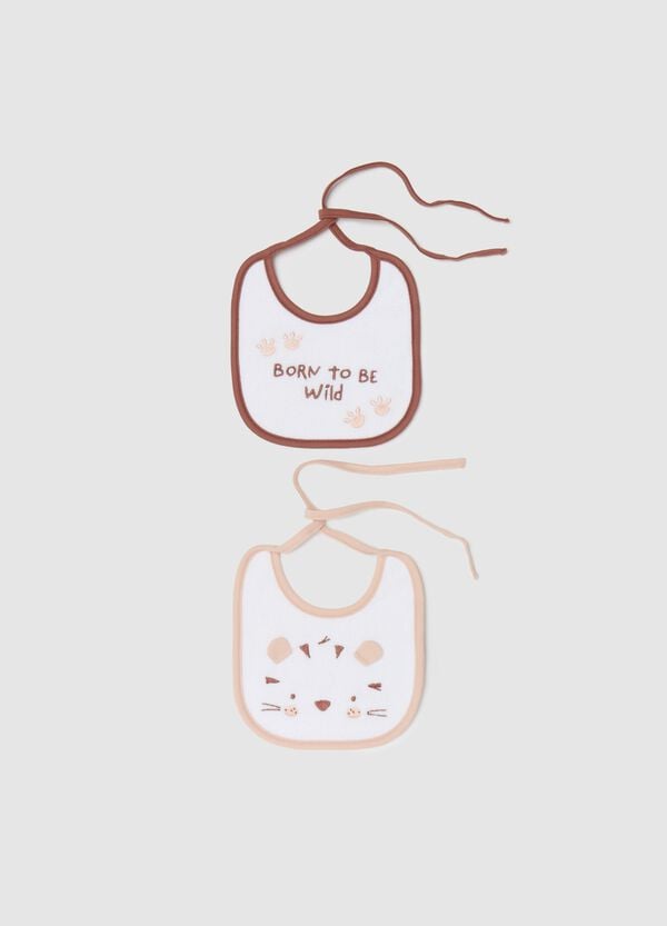 Ovs Bipack bavaglini con ricamo tigrotto