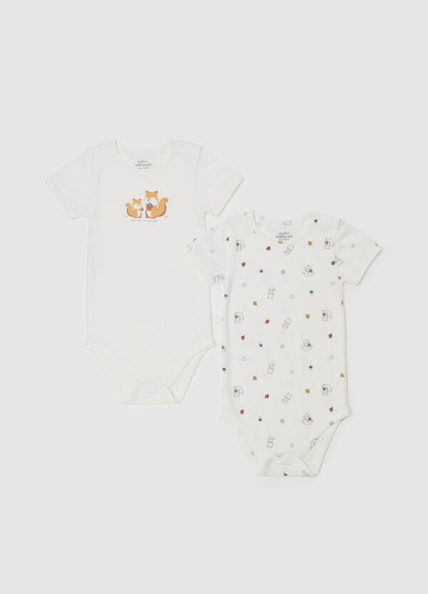 Ovs Bipack body in cotone bio con stampa