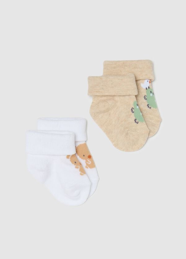 Ovs Bipack calze corte con disegno animaletti