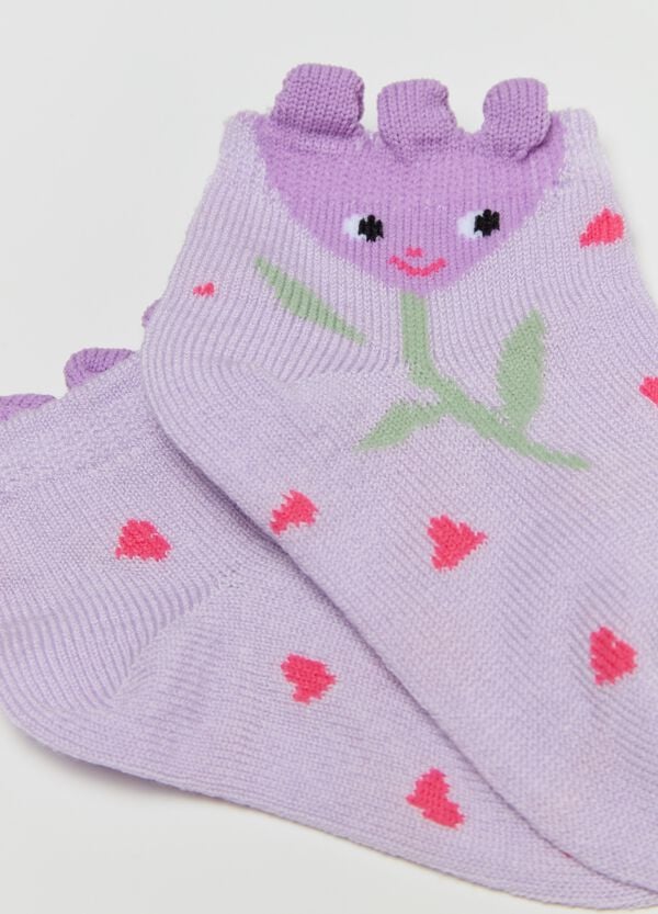 Ovs Bipack Calze Corte Con Disegno Fiori