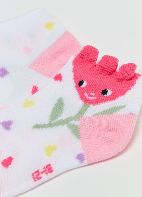 Ovs Bipack Calze Corte Con Disegno Fiori