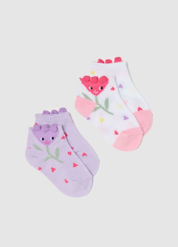 Ovs Bipack calze corte con disegno fiori