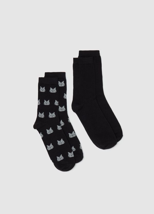 Ovs Bipack calze corte con gattini in lurex