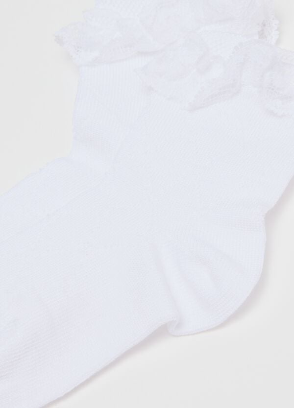 Ovs Bipack Calze Corte Con Pizzo Bianco