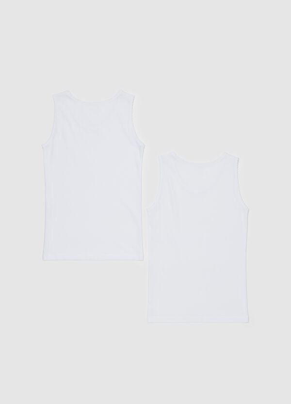 Ovs Bipack Canotte In Cotone Bio Con Fiocchetto