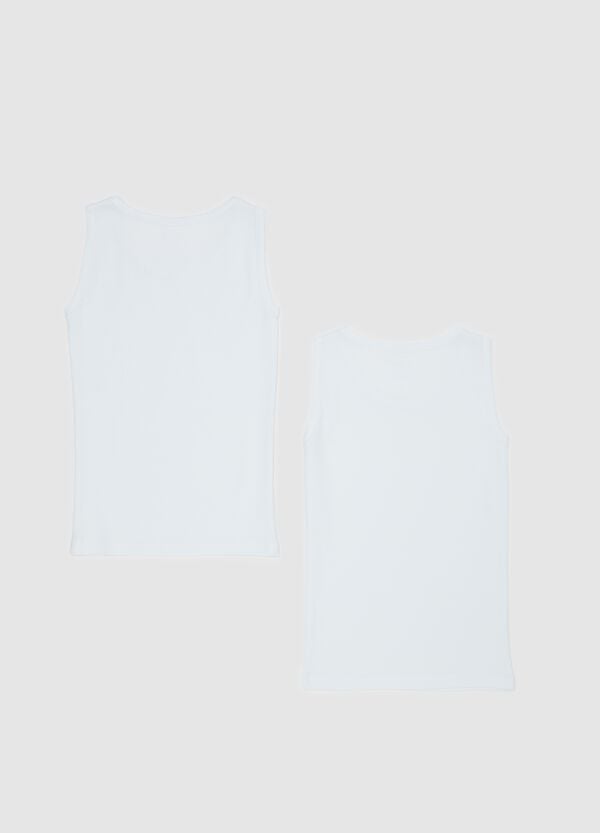 Ovs Bipack Canotte In Cotone Bio Con Fiocchetto