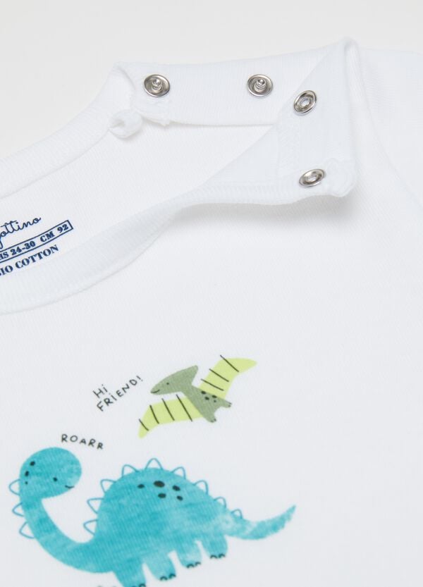 Ovs Bipack Canotte In Cotone Bio Stampa Dinosauri