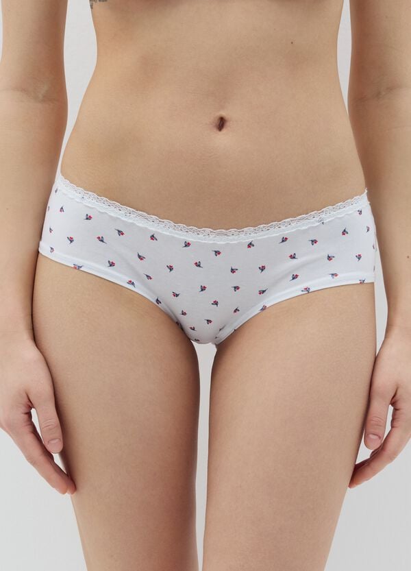 Ovs Bipack Culotte In Cotone Stretch Con Pizzo