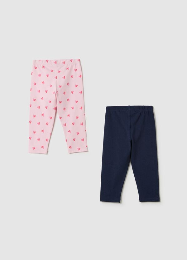 Ovs Bipack Leggings In Cotone Stretch Con Stampa