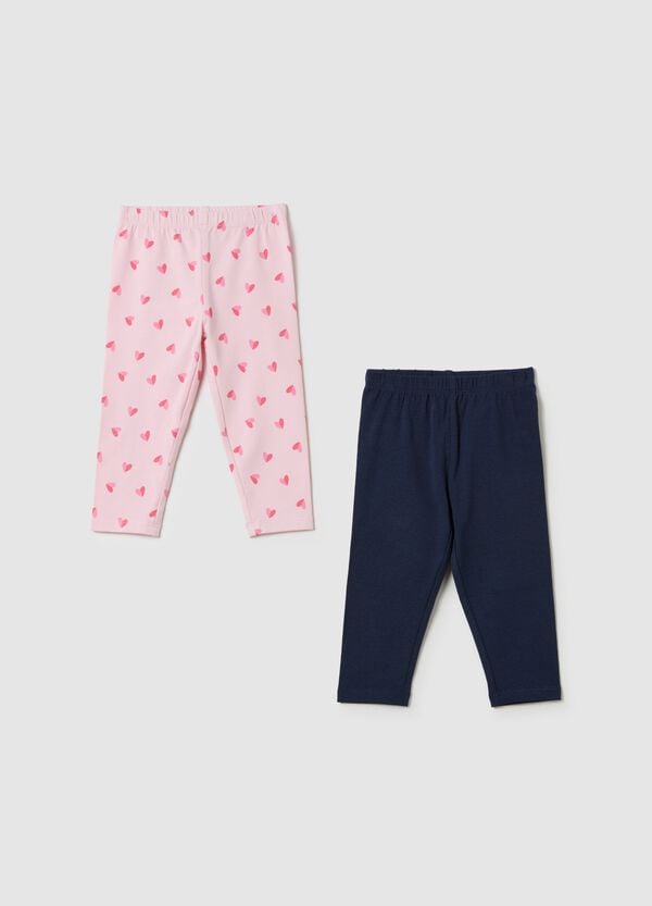 Ovs Bipack leggings in cotone stretch con stampa