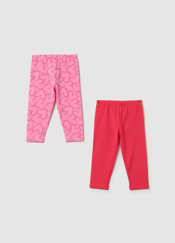 Ovs Bipack leggings in cotone stretch con stampa