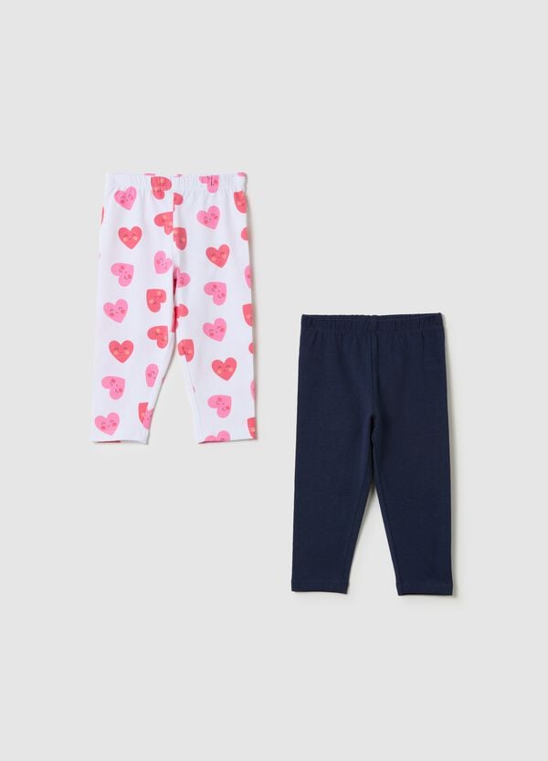Ovs Bipack leggings in cotone stretch con stampa