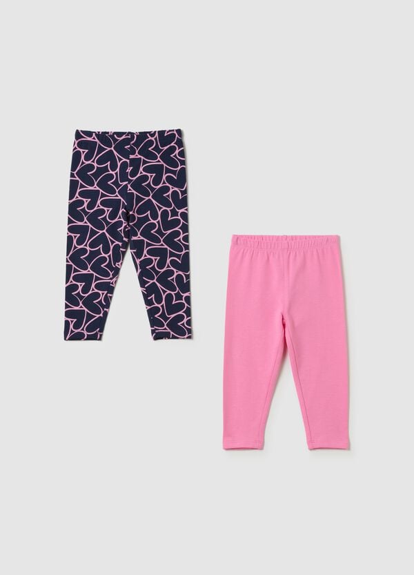 Ovs Bipack leggings in cotone stretch con stampa