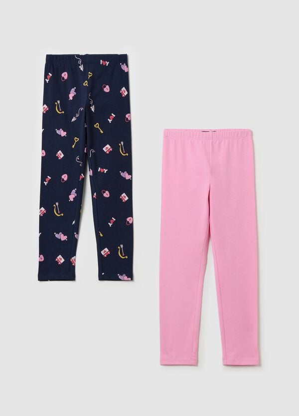 Ovs Bipack leggings in cotone stretch