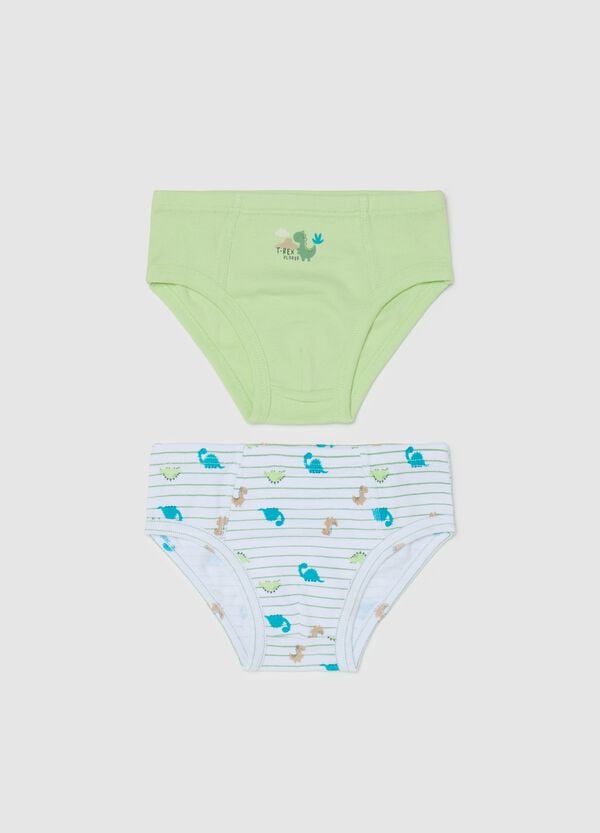 Ovs Bipack slip in cotone con stampa dinosauri