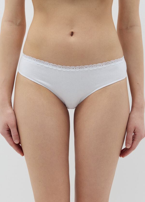 Ovs Bipack Slip In Cotone Stretch Con Pizzo