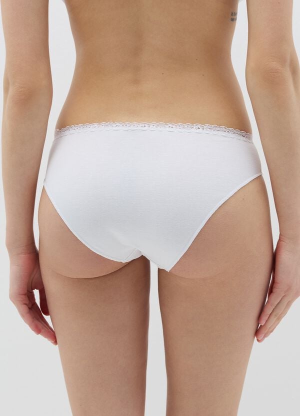 Ovs Bipack Slip In Cotone Stretch Con Pizzo