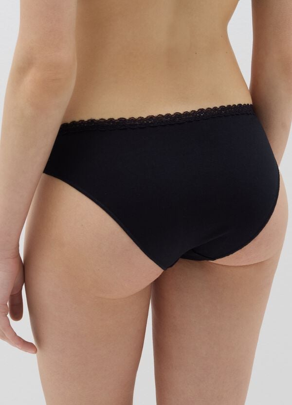 Ovs Bipack Slip In Cotone Stretch Con Pizzo