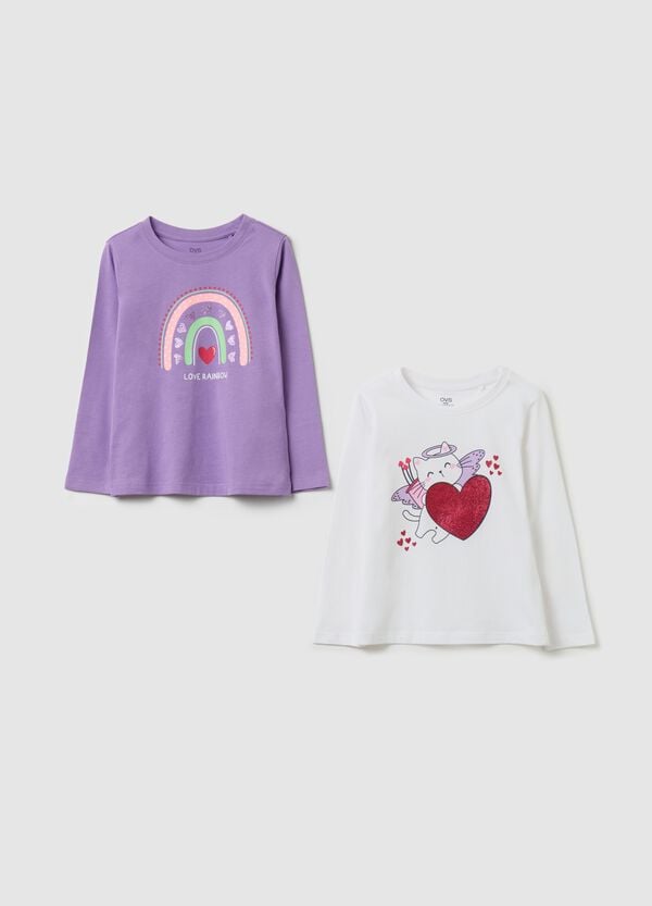 Ovs Bipack t-shirt a maniche lunghe con stampa