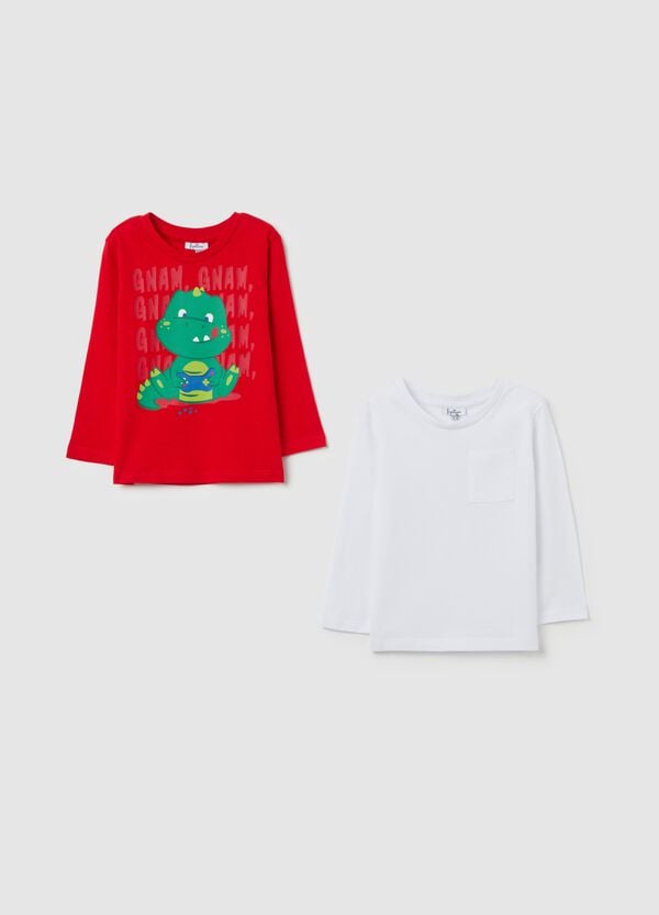 Ovs Bipack t-shirt a maniche lunghe in cotone