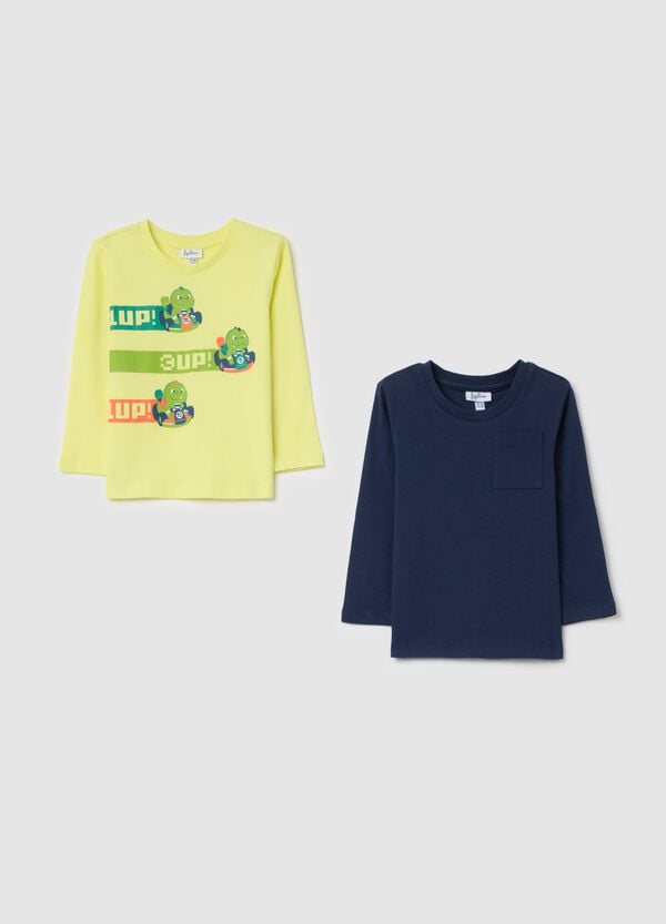 Ovs Bipack t-shirt a maniche lunghe in cotone
