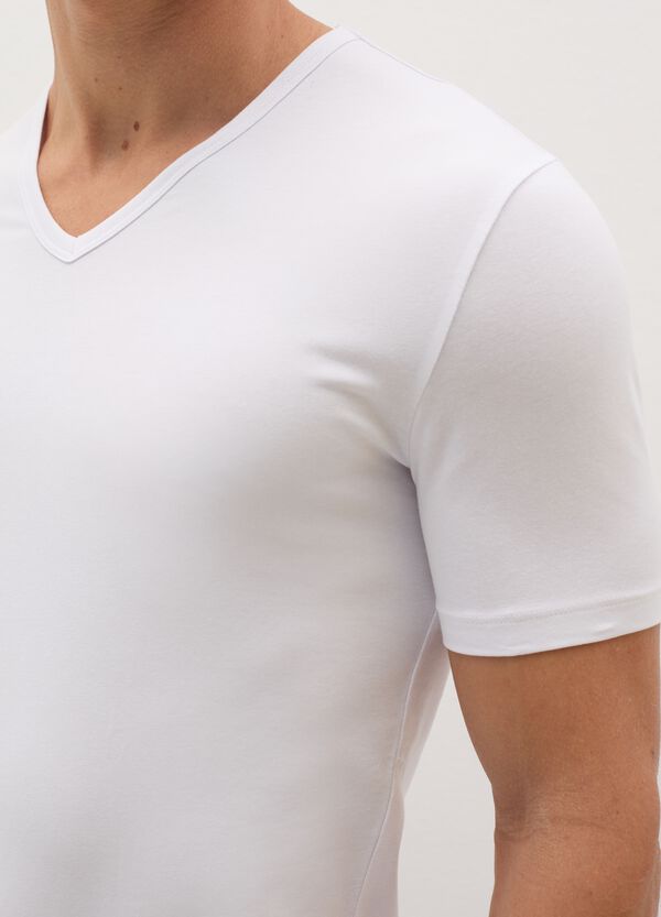 Ovs Bipack T-shirt Intime In Cotone Bio Scollo A V