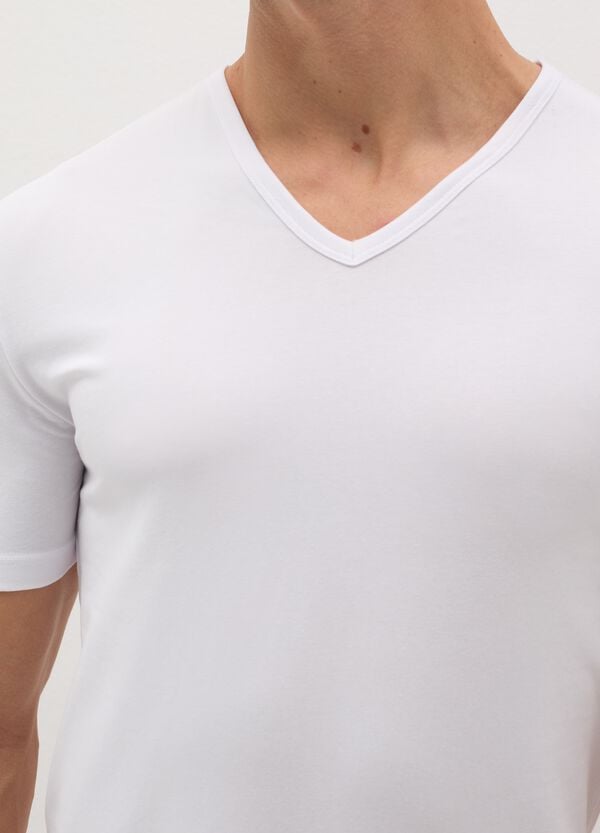 Ovs Bipack T-shirt Intime In Cotone Bio Scollo A V