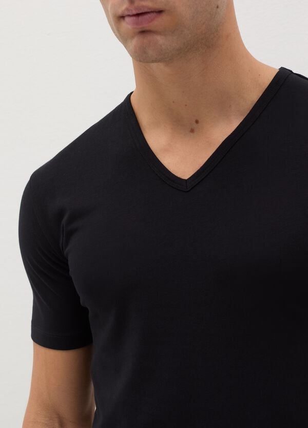 Ovs Bipack T-shirt Intime In Cotone Bio Scollo A V